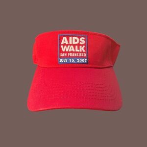 Y2K AIDS Walk San Francisco 2007 Red Visor - Adjustable